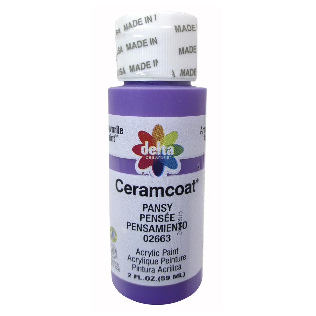 Delta Ceramcoat Acrylic Paint 2oz Pansy – Multi-Surface Craft & Wood Paint for Painting Supplies, Canvas, DIY Projects, Artists & Hobbyists